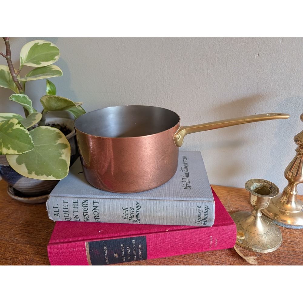 Paul Revere 1776-1976 Bicentennial Copper Saucepan Brass Handle 5.5 inch